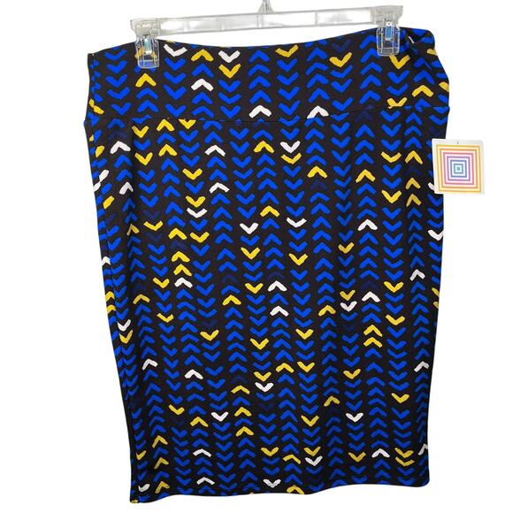 LulaRoe Cassie Pencil Skirt Career Collection Stretchy Tribal Pattern Midi 3X - Picture 1 of 4